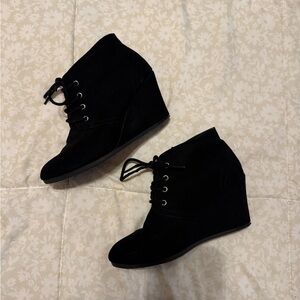 Black Wedge Ankle Boots